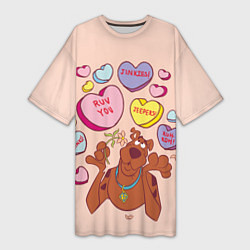 Женская длинная футболка Scooby Doo Valentine