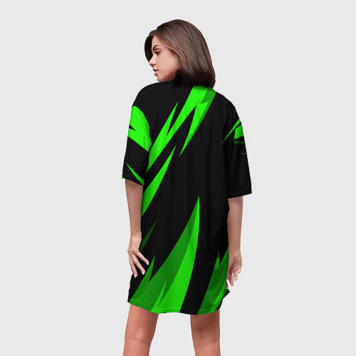 Женская длинная футболка SKODA Логотип Узор / 3D-принт – фото 4