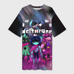 Женская длинная футболка DELTARUNE ГЕРОИ В БОЙ!