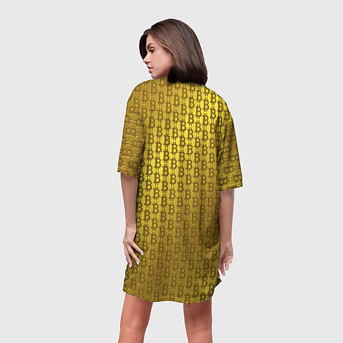 Женская длинная футболка Биткоин золото / 3D-принт – фото 4