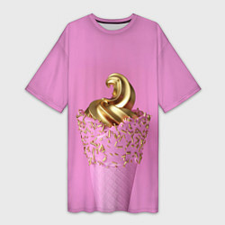 Женская длинная футболка Золотое мороженное
