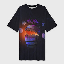 Женская длинная футболка Бомба Джинкс ARCANE