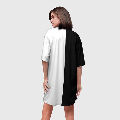 Женская длинная футболка 228 Black & White / 3D-принт – фото 4