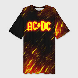 Женская длинная футболка ACDC Neon