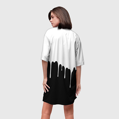 Женская длинная футболка ACDC подтёки / 3D-принт – фото 4
