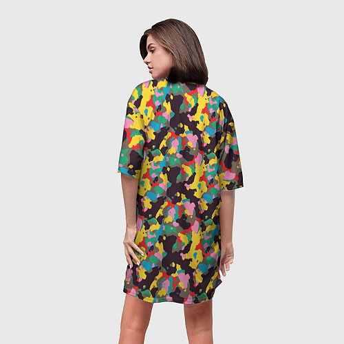 Женская длинная футболка Модный военный камуфляж / 3D-принт – фото 4