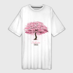 Женская длинная футболка Sakura Tree