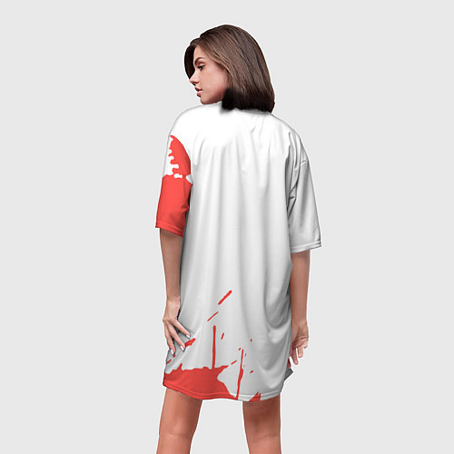 Женская длинная футболка Danganronpa monokuma / 3D-принт – фото 4