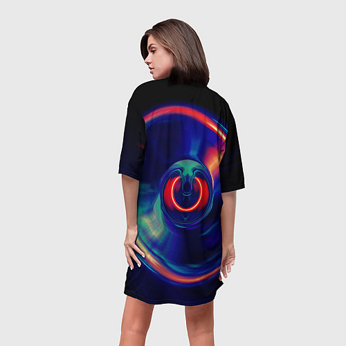 Женская длинная футболка Сверхновая сингулярность / 3D-принт – фото 4