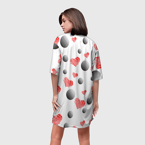 Женская длинная футболка BOMB LOVE BENDY AND THE INK MACHINE / 3D-принт – фото 4