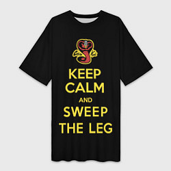 Женская длинная футболка Keep calm and sweep the leg