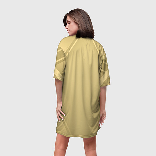 Женская длинная футболка Золотая абстракция / 3D-принт – фото 4