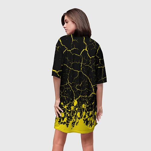 Женская длинная футболка BORUSSIA Брызги / 3D-принт – фото 4