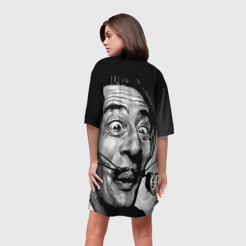 Женская длинная футболка Salvador Dali - grimace / 3D-принт – фото 4