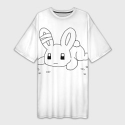 Женская длинная футболка Sad Hare