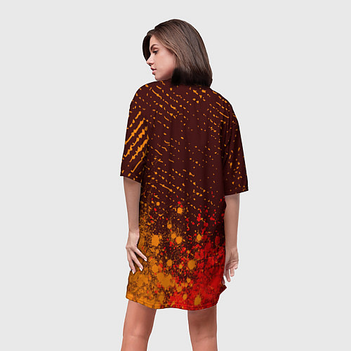 Женская длинная футболка BUBBLE KVASS Краски / 3D-принт – фото 4