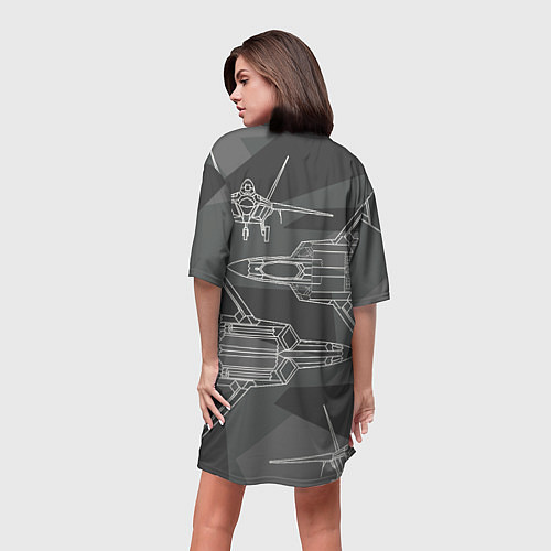 Женская длинная футболка U S Air force / 3D-принт – фото 4
