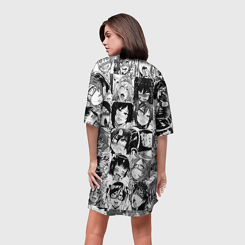 Женская длинная футболка AHEGAO - АХЕГАО / 3D-принт – фото 4