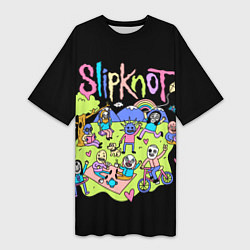 Футболка женская длинная Slipknot cuties, цвет: 3D-принт