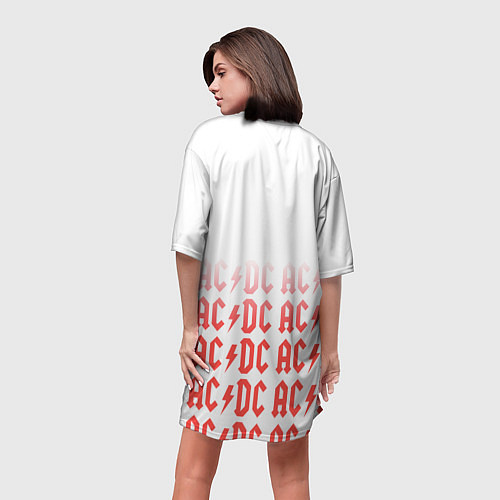 Женская длинная футболка Acdc Паттерн / 3D-принт – фото 4