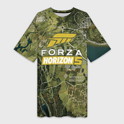 Футболка женская длинная Forza Horizon 5 - map, цвет: 3D-принт