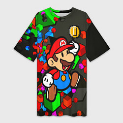 Женская длинная футболка Super Mario Cubes 2022