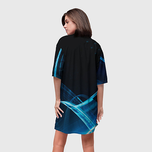 Женская длинная футболка Ауди текстура / 3D-принт – фото 4