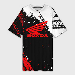 Футболка женская длинная Honda Logo Auto, цвет: 3D-принт