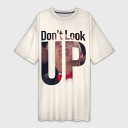 Женская длинная футболка Dont look upНе смотри на вверх