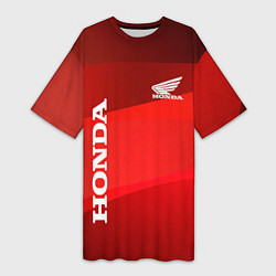 Футболка женская длинная Honda - Red, цвет: 3D-принт