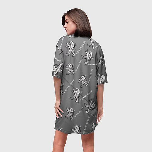 Женская длинная футболка Peugeot: Pattern / 3D-принт – фото 4