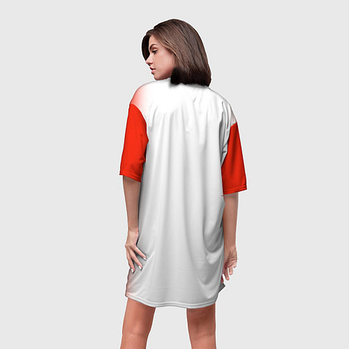 Женская длинная футболка РУСЬ - семейная пара / 3D-принт – фото 4