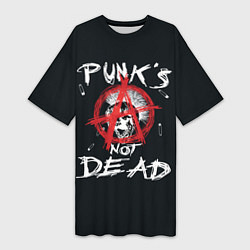 Женская длинная футболка Punks Not Dead Анархия