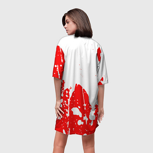 Женская длинная футболка DOTA 2 Краски / 3D-принт – фото 4