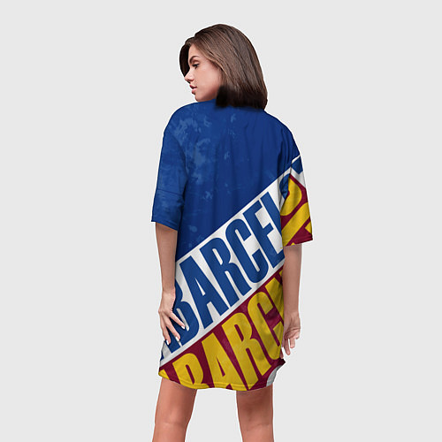 Женская длинная футболка Barcelona , Барселона / 3D-принт – фото 4