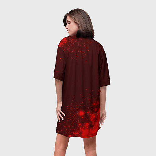 Женская длинная футболка МАЙНКРАФТ Брызги / 3D-принт – фото 4