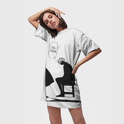 Футболка женская длинная Ты слаб, цвет: 3D-принт — фото 2