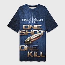 Женская длинная футболка One Shot One Kill CS GO