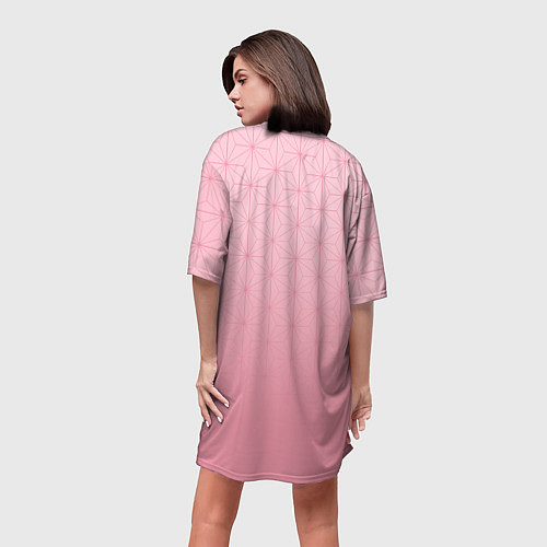 Женская длинная футболка НЕДЗУКО DEMON SLAYER КЛИНОК / 3D-принт – фото 4