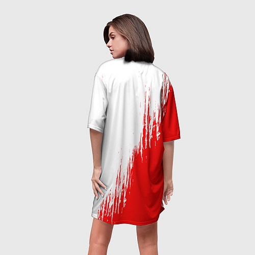 Женская длинная футболка TOYOTA Яркий / 3D-принт – фото 4