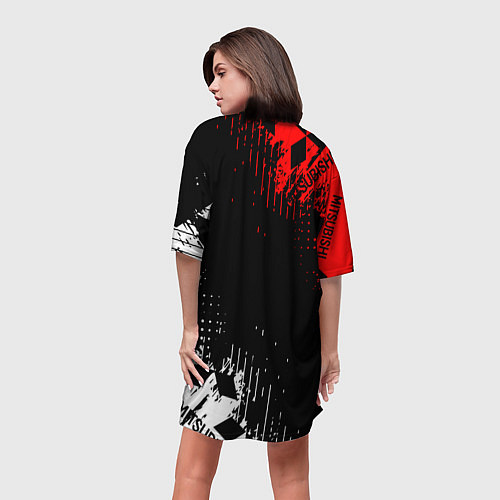 Женская длинная футболка Mitsubishi Sport Pattern / 3D-принт – фото 4