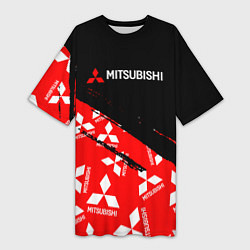Женская длинная футболка Mitsubishi - Диагональ паттерн