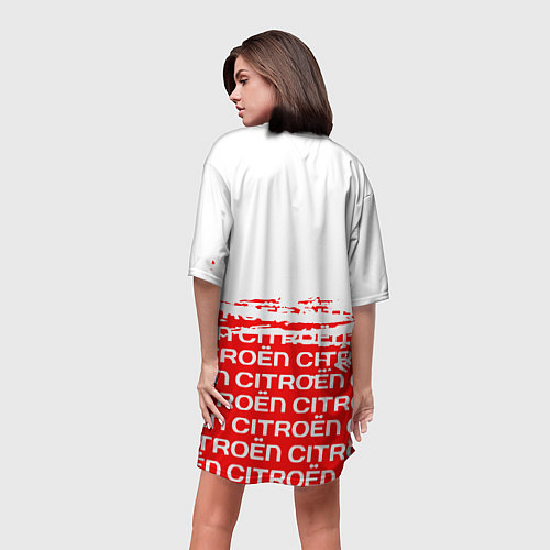Женская длинная футболка Citroen Паттерн / 3D-принт – фото 4