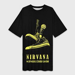 Футболка женская длинная Nirvana Нирвана, цвет: 3D-принт