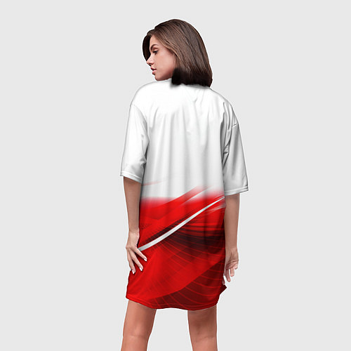Женская длинная футболка Арсенал arsenal / 3D-принт – фото 4