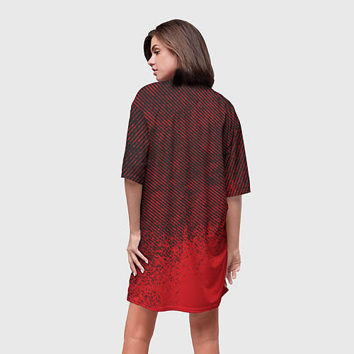 Женская длинная футболка RED GRUNGE SPORT GRUNGE / 3D-принт – фото 4