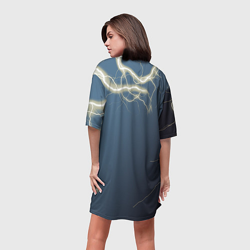 Женская длинная футболка Клинок рассекающий демонов Зенитсу / 3D-принт – фото 4