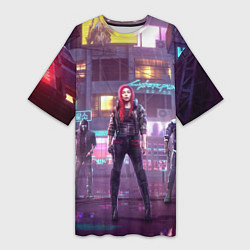 Женская длинная футболка Cyberpunk 2077 Vi Ви