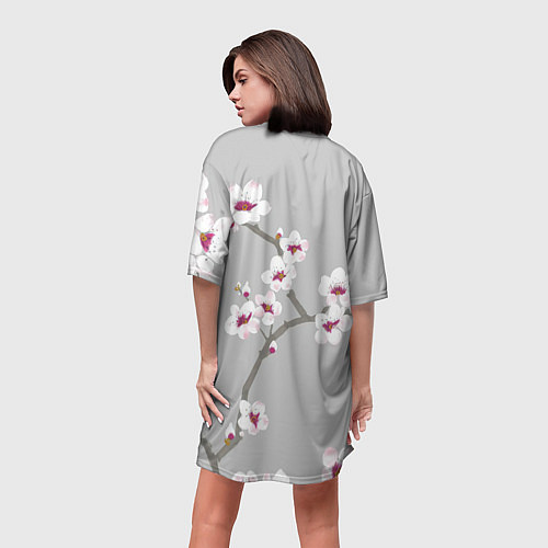 Женская длинная футболка Ранняя весна / 3D-принт – фото 4
