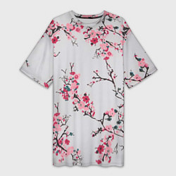Женская длинная футболка Цветущие ветви